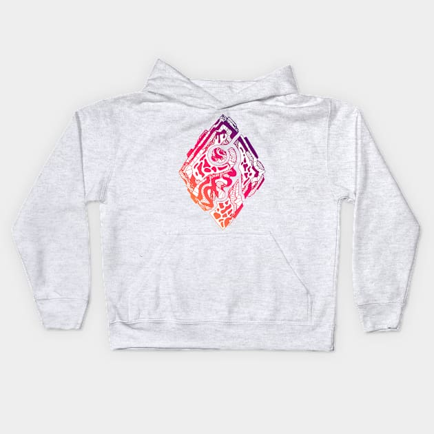 Sunset Sky Abstract Rhombus Kids Hoodie by kenallouis